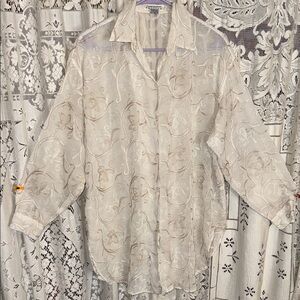 Express‎ Cream embroidered vintage Top